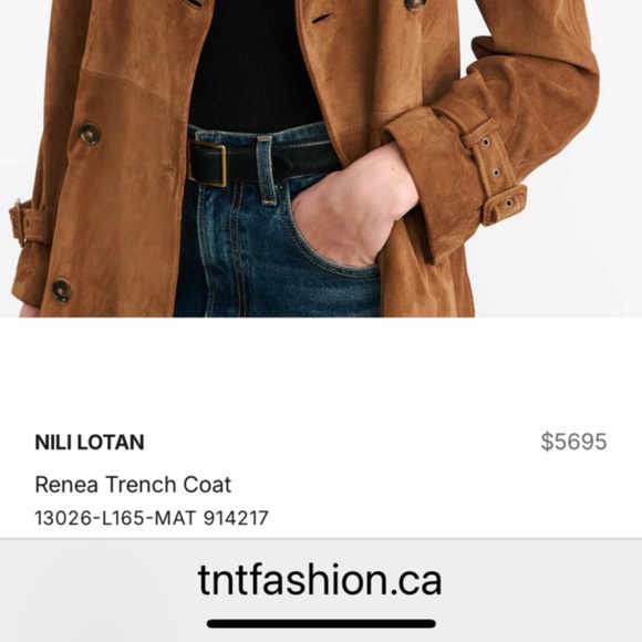 Nili Lotan Suede Trench Coat - Picture 4 of 9